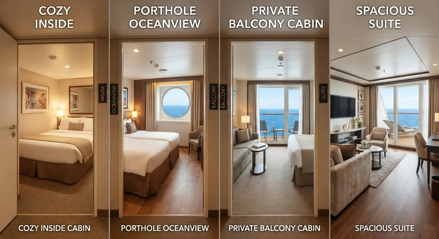Cruise Cabin Categories Compared: Inside, Oceanview, Balcony, and Suite